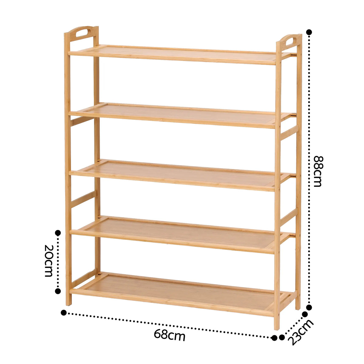Artiss 5 Tier Shoe Rack Bamboo Storage Organiser Pine - Image 3