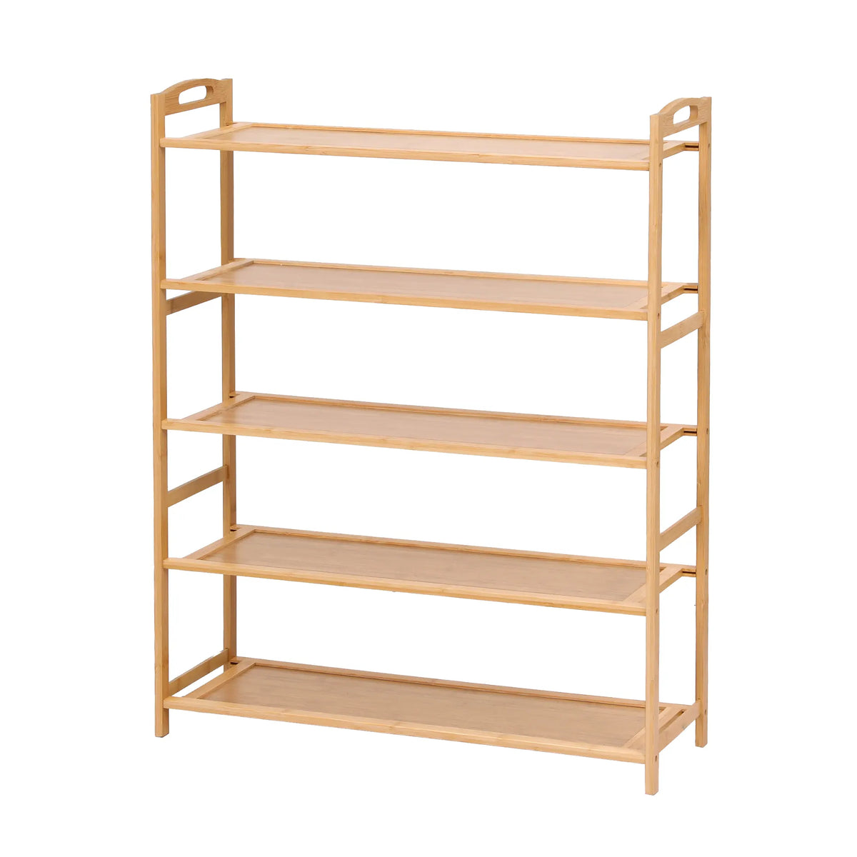 Artiss 5 Tier Shoe Rack Bamboo Storage Organiser Pine - Image 9