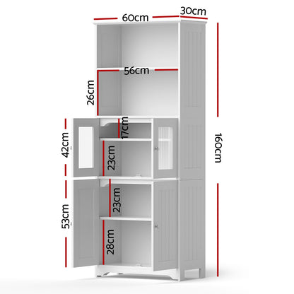Artiss Buffet Sideboard Cabinet Pantry Kitchen Bathroom Storage Cupboard 160cm - Image 3