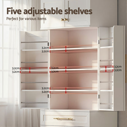 Artiss Buffet Sideboard Cabinet Pantry Kitchen Storage Cupboard Drawers Doors - Image 6