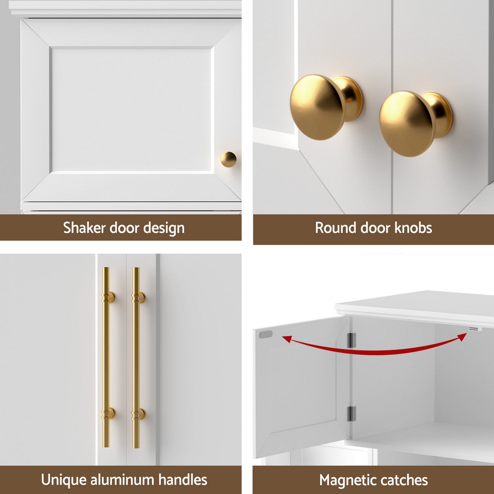 Artiss Buffet Sideboard Cabinet Pantry Kitchen Storage Cupboard Drawers Doors - Image 8