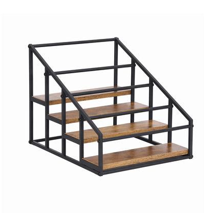 Artiss 4-Tier Wine Rack Tabletop Countertop Wine Bottle Holder 16 Bottles Freestanding Black & Wood - Image 4