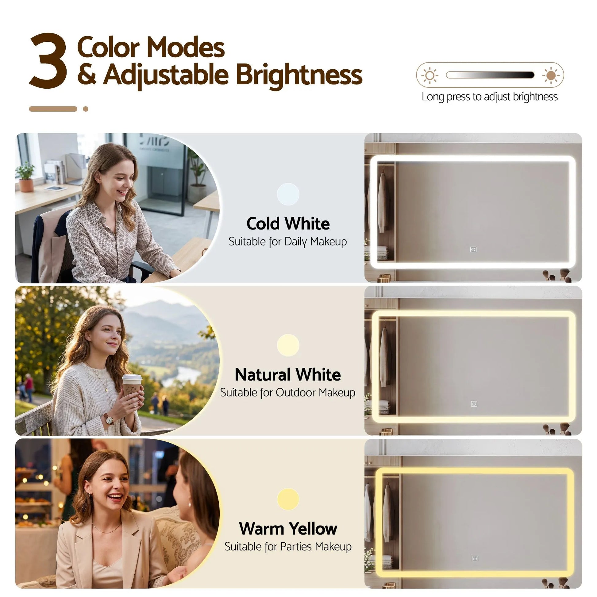 Artiss Dressing Table Makeup Vanity Desk Large LED Mirror 10 Drawers Power Outlet Hair Dryer Holder Hook Wood - Image 6