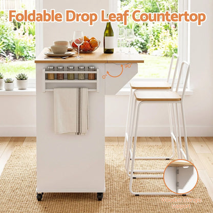 Artiss Kitchen Island Trolley Rolling Serving Cart Storage Drawer Cabinet 100cm - Image 5