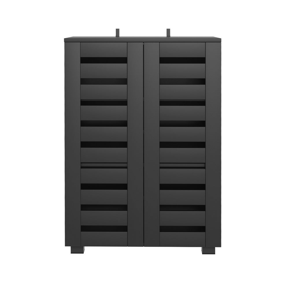 Artiss Shoe Rack Storage Cabinet 20 Pairs 5-tier Black Alster - Image 3