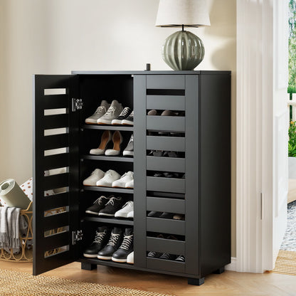 Artiss Shoe Rack Storage Cabinet 20 Pairs 5-tier Black Alster - Image 7
