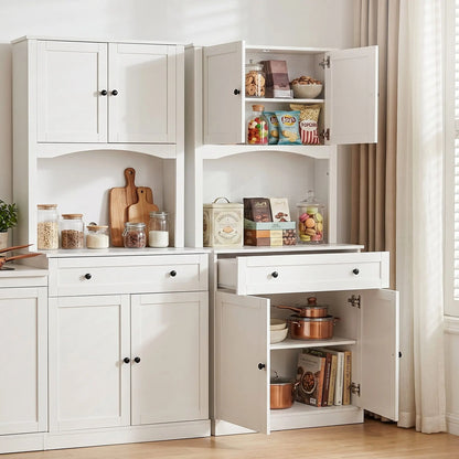 Artiss 2x Buffet Sideboard Hutch Pantry Cabinet Kitchen Storage BEINI White - Image 9