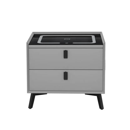 Artiss Smart Bedside Table with Wireless Charging - AIKA Grey - Image 3