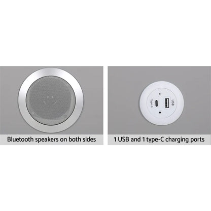 Artiss Smart Bedside Table 2 Drawers with Wireless Charging Ports LED Grey AIDA - Image 5