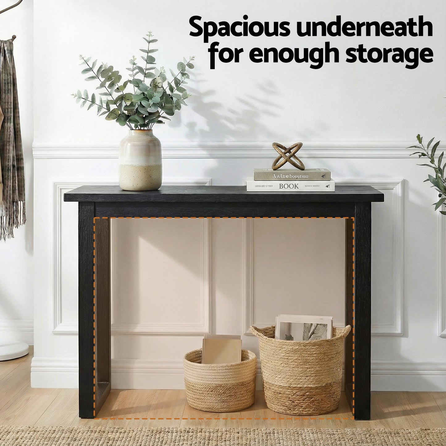 Artiss Console Table 110CM Black - Image 5
