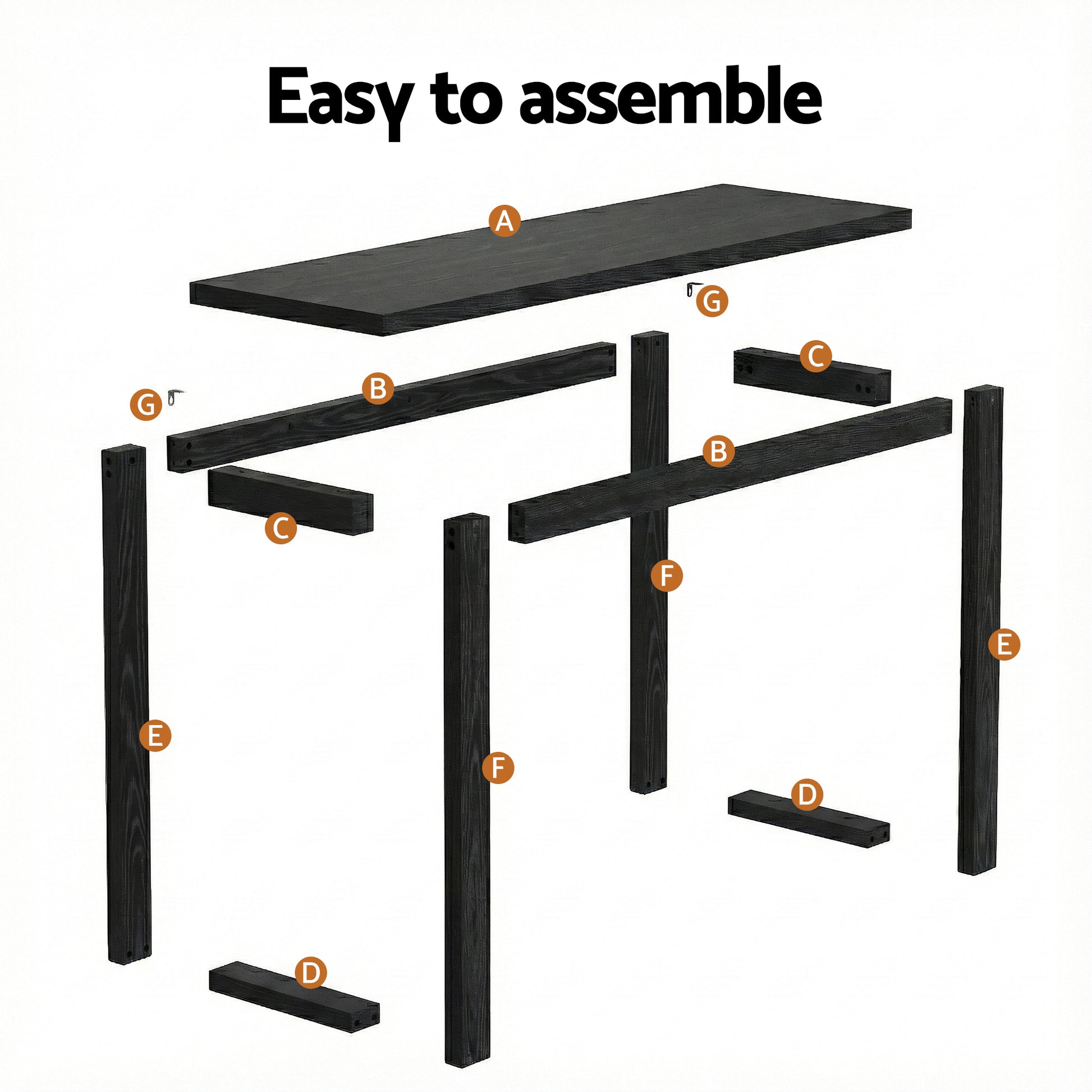 Artiss Console Table 110CM Black - Image 9