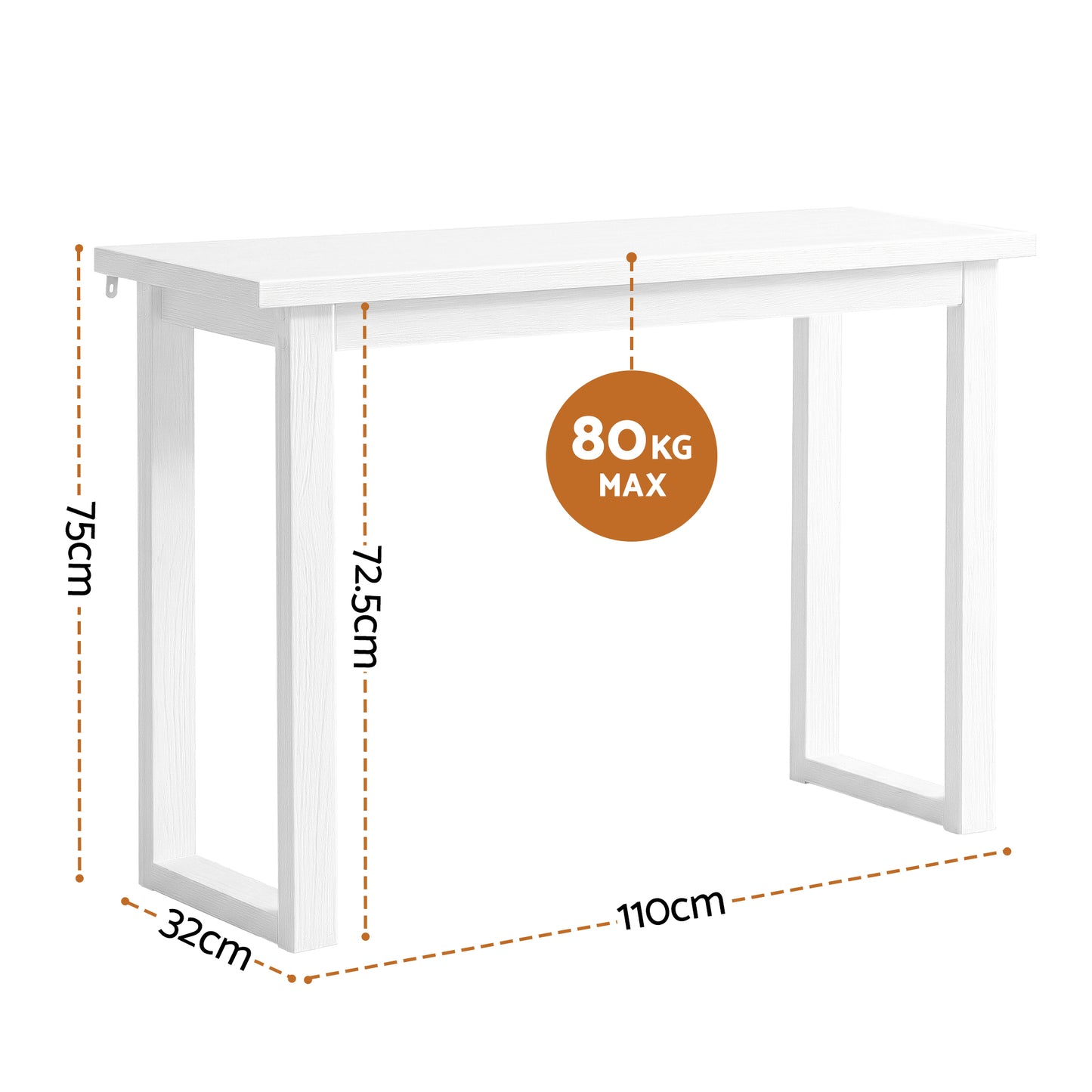 Artiss Console Table 110CM White - Image 3