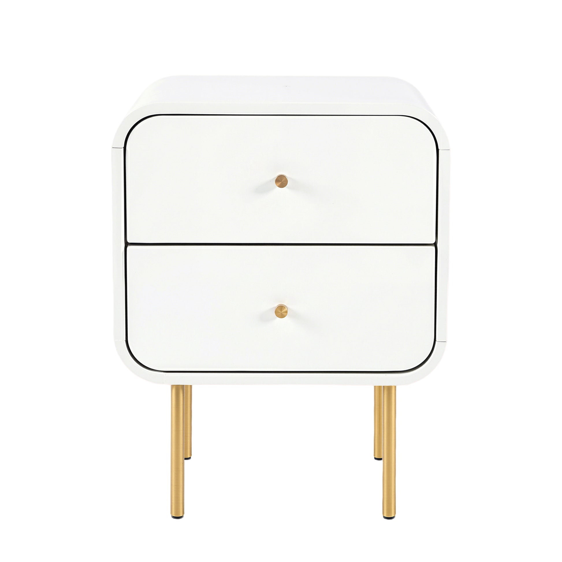 Artiss Bedside Table 2 Drawers Side End Table Nightstand White - Image 4