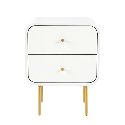 Artiss Bedside Table 2 Drawers Side End Table Nightstand White - Image 4