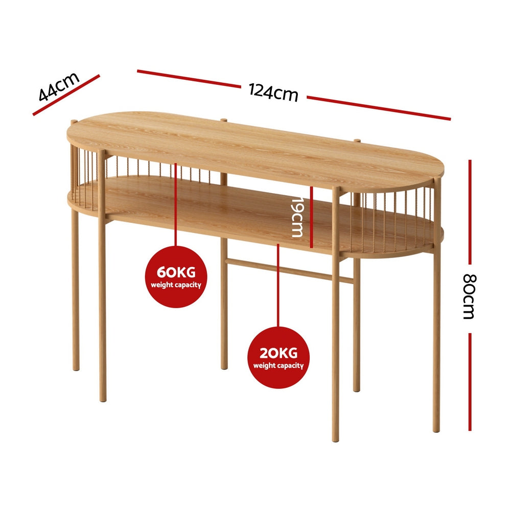 Artiss Console Table 124CM Pine - Image 2