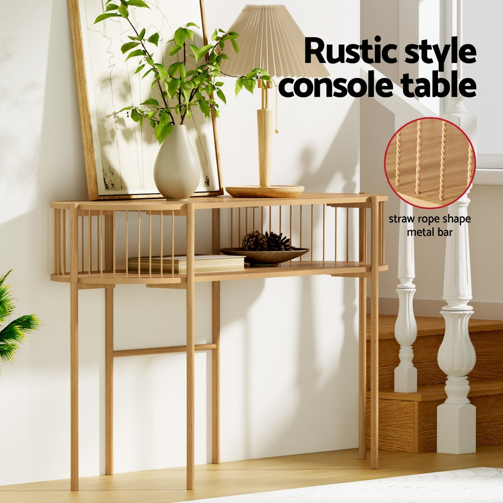 Artiss Console Table 124CM Pine - Image 4