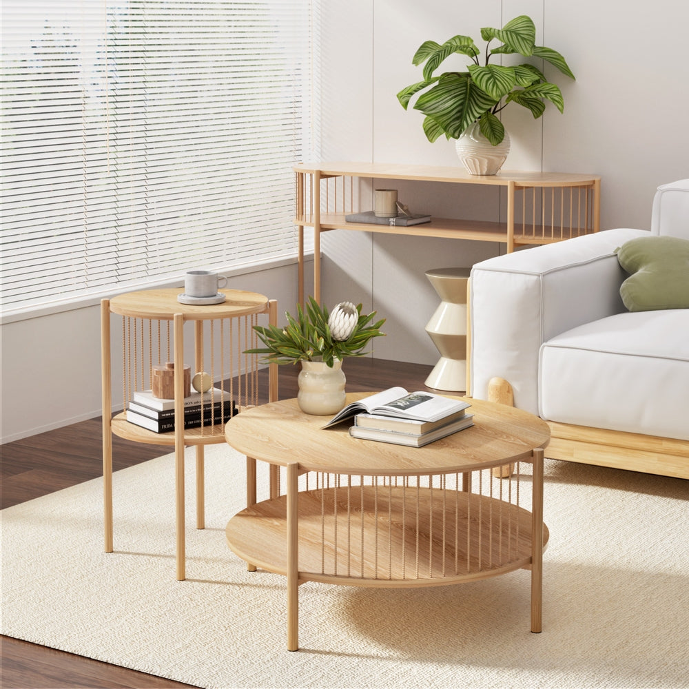 Artiss Console Table 124CM Pine - Image 6