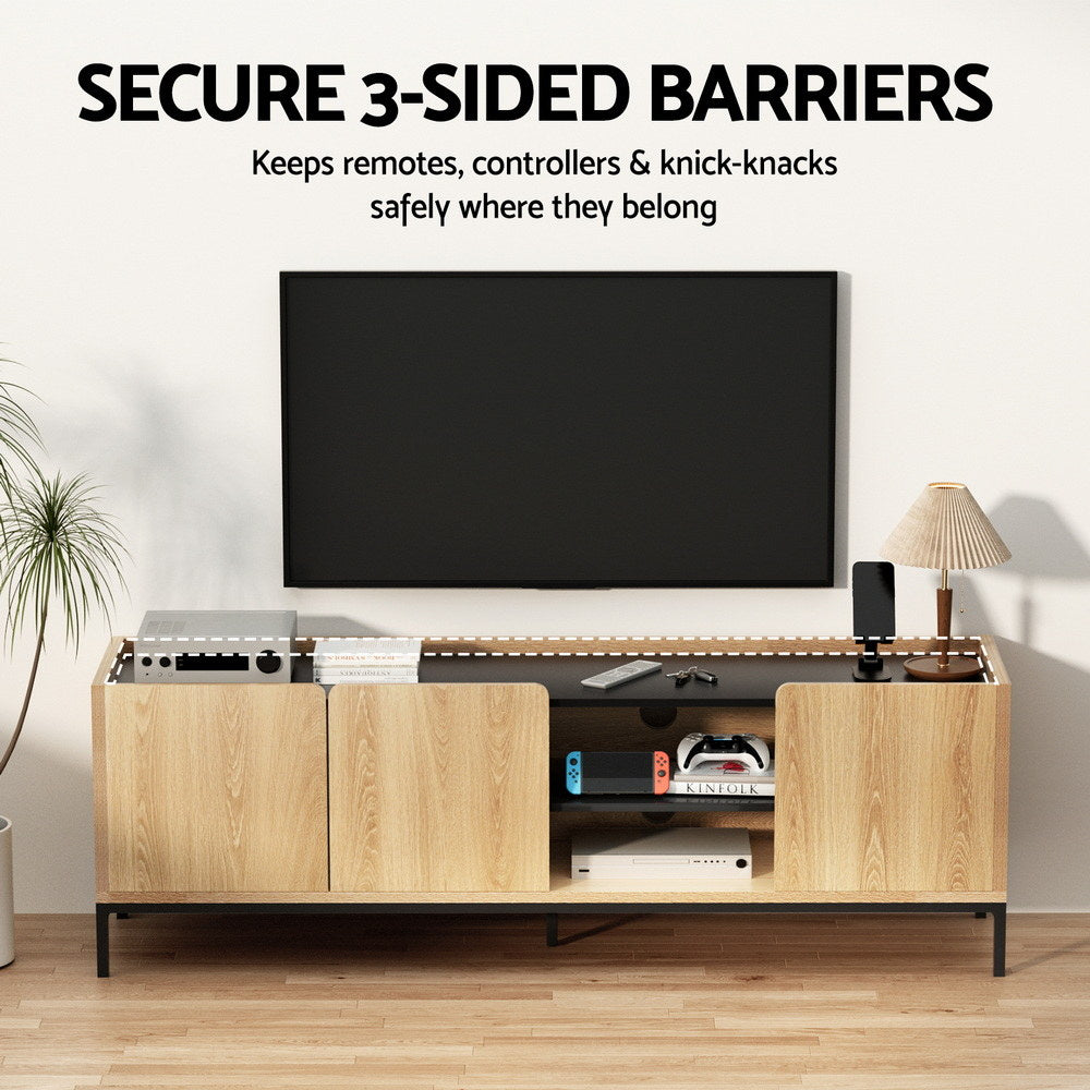 Artiss TV Unit Entertainment Unit Storage Cabinet Shelf 160cm Pine - Image 6