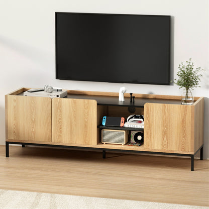 Artiss TV Unit Entertainment Unit Storage Cabinet Shelf 160cm Pine - Image 8