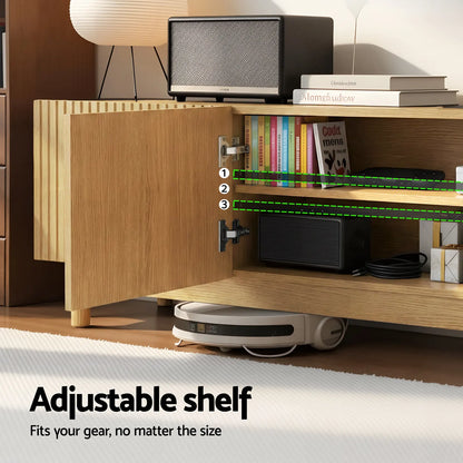 Artiss TV Unit Entertainment Unit Storage Cabinet 180cm Pine - Image 6