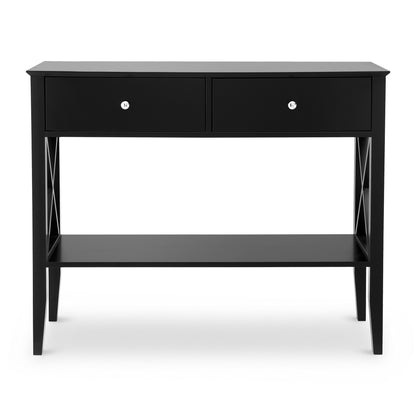 Artiss Console Table 2 Drawers 100CM Black - Image 3