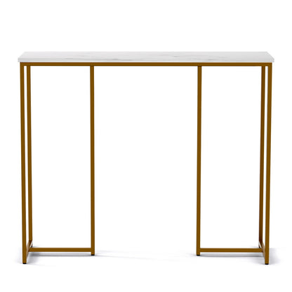 Artiss Console Table Marble Effect White&Gold - Image 3