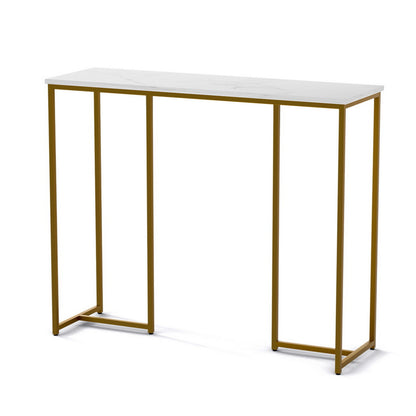 Artiss Console Table Marble Effect White&Gold - Image 7