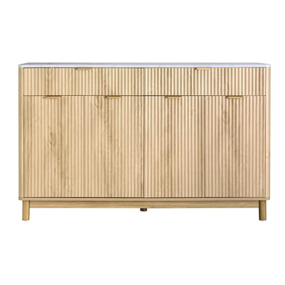 Artiss Buffet Sideboard Cabinet Kitchen Storage Cupboard Marble 2 Drawers Pine - Image 4