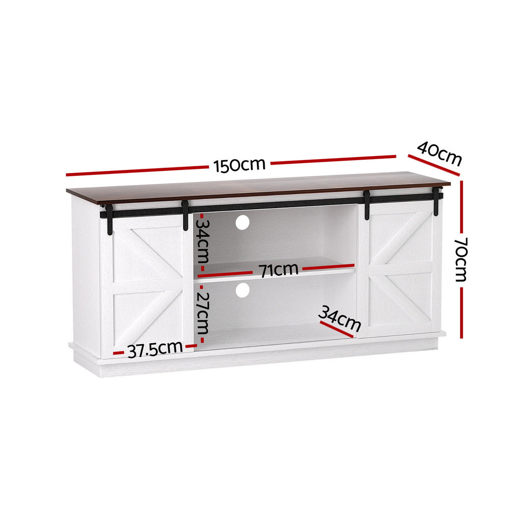 Artiss Buffet Sideboard Storage Cabinet Kitchen Cupboard Sliding Doors White - Image 3