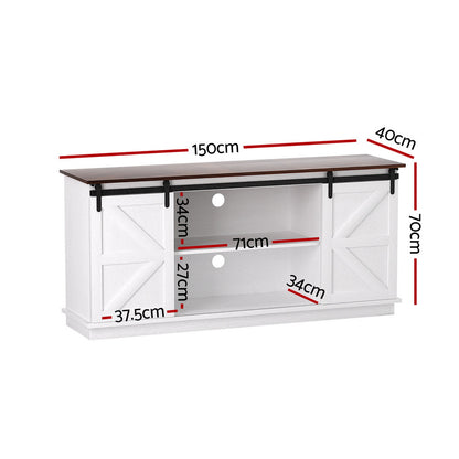 Artiss Buffet Sideboard Storage Cabinet Kitchen Cupboard Sliding Doors White - Image 3