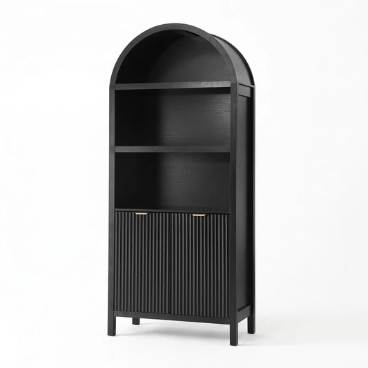 Artiss Buffet Sideboard Cabinet Pantry 180CM Arched Storage Bookshelf Black