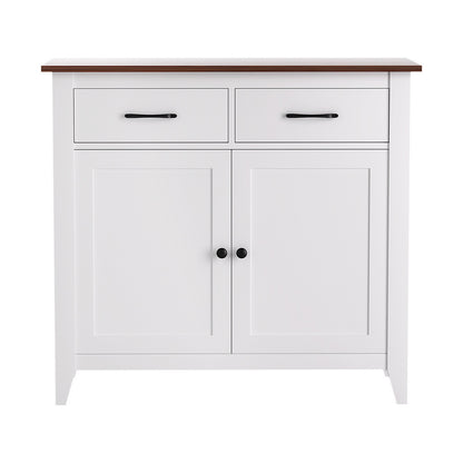 Artiss Buffet Sideboard Storage Cabinet Kitchen Cupboard Hallway 2 Drawers White - Image 4