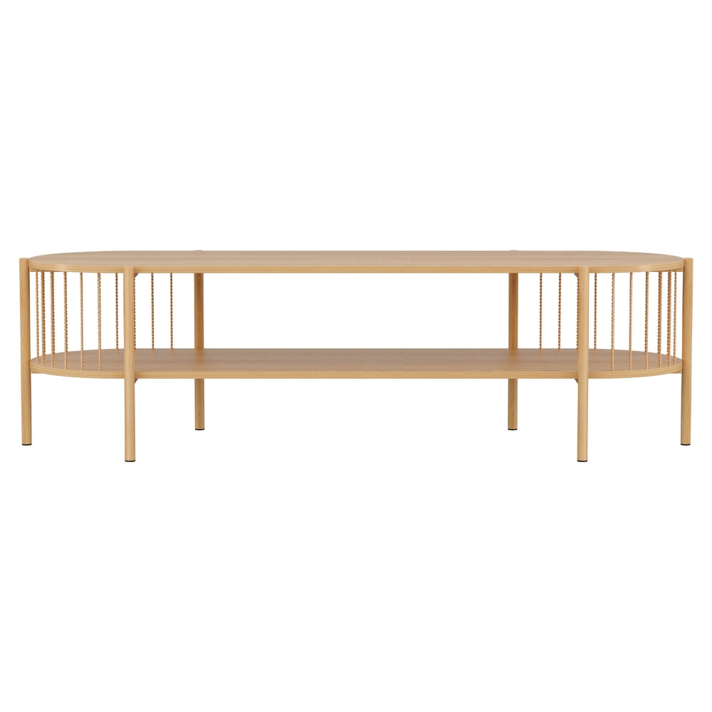 Artiss TV Unit Entertainment Unit Storage Shelf 148cm Pine - Image 3