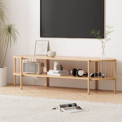 Artiss TV Unit Entertainment Unit Storage Shelf 148cm Pine - Image 8