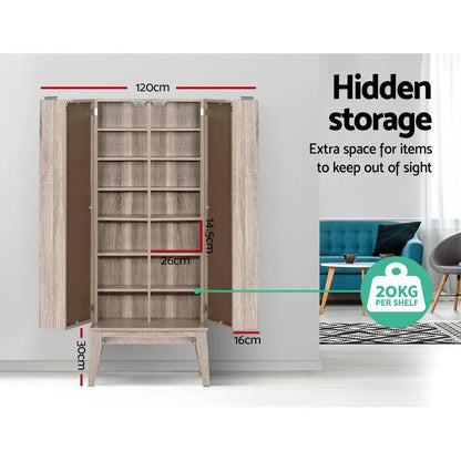 Artiss Bookshelf CD Storage Rack - BERG Oak - Image 7