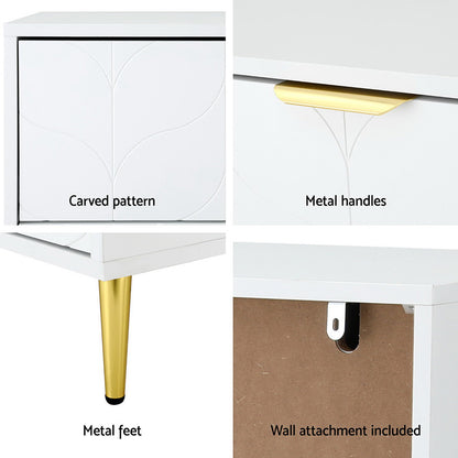 Artiss 3 Chest of Drawers Lowboy Cabinet White - Image 5
