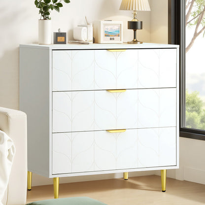 Artiss 3 Chest of Drawers Lowboy Cabinet White - Image 7