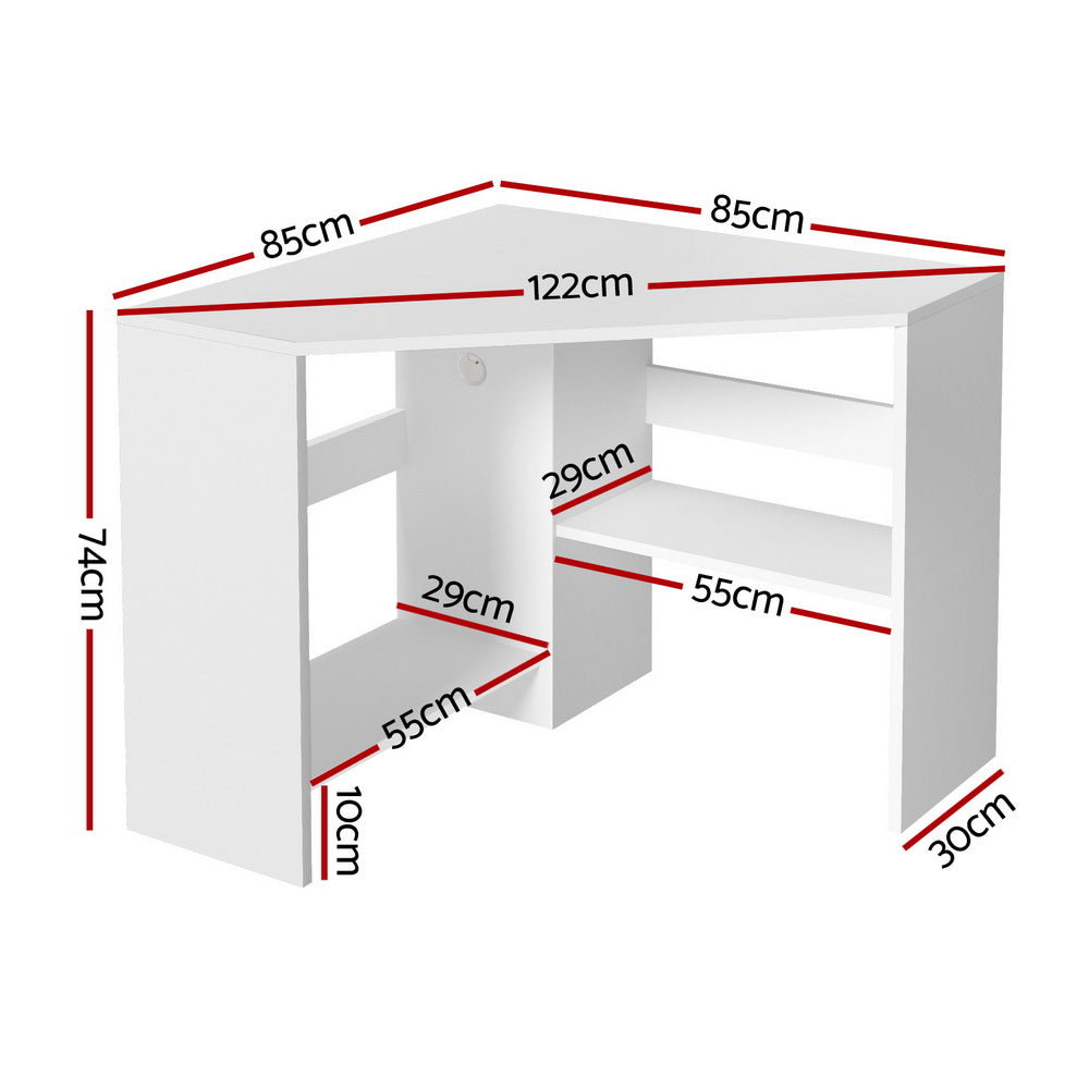 Artiss Corner Computer Desk Shelves CPU Stand L-shape Home Office Workstation Desks - Image 2