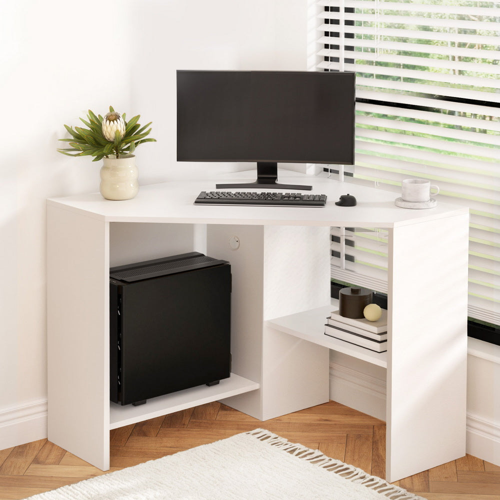 Artiss Corner Computer Desk Shelves CPU Stand L-shape Home Office Workstation Desks - Image 7