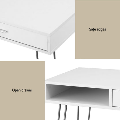 Artiss Computer Desk Drawer Cabinet Home Office Desks Workstation 100cm White - Image 6