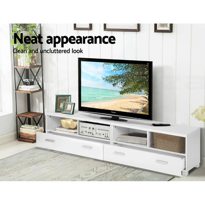 Artiss TV Cabinet Entertainment Unit 180cm White Eddie - Image 7