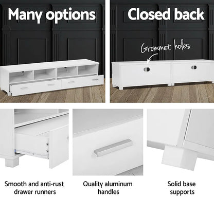 Artiss TV Cabinet Entertainment Unit 180cm White Eddie - Image 8