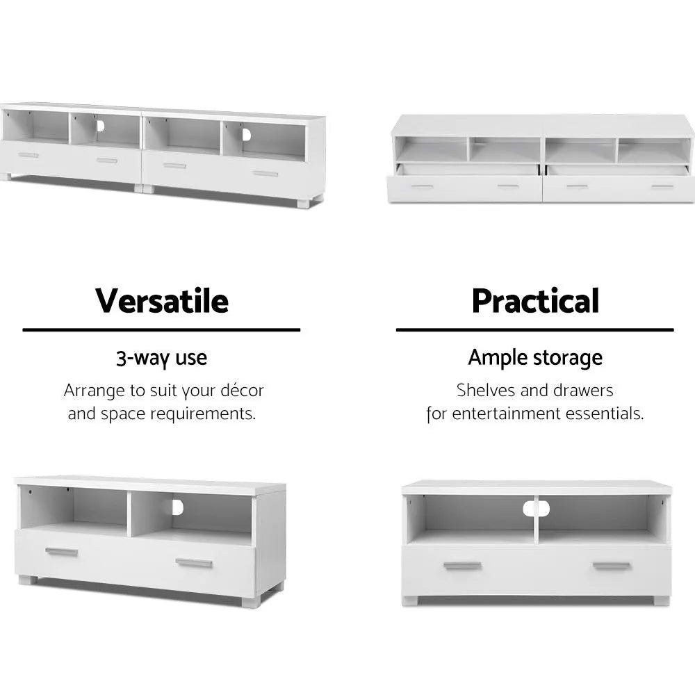 Artiss TV Cabinet Entertainment Unit 180cm White Eddie - Image 9