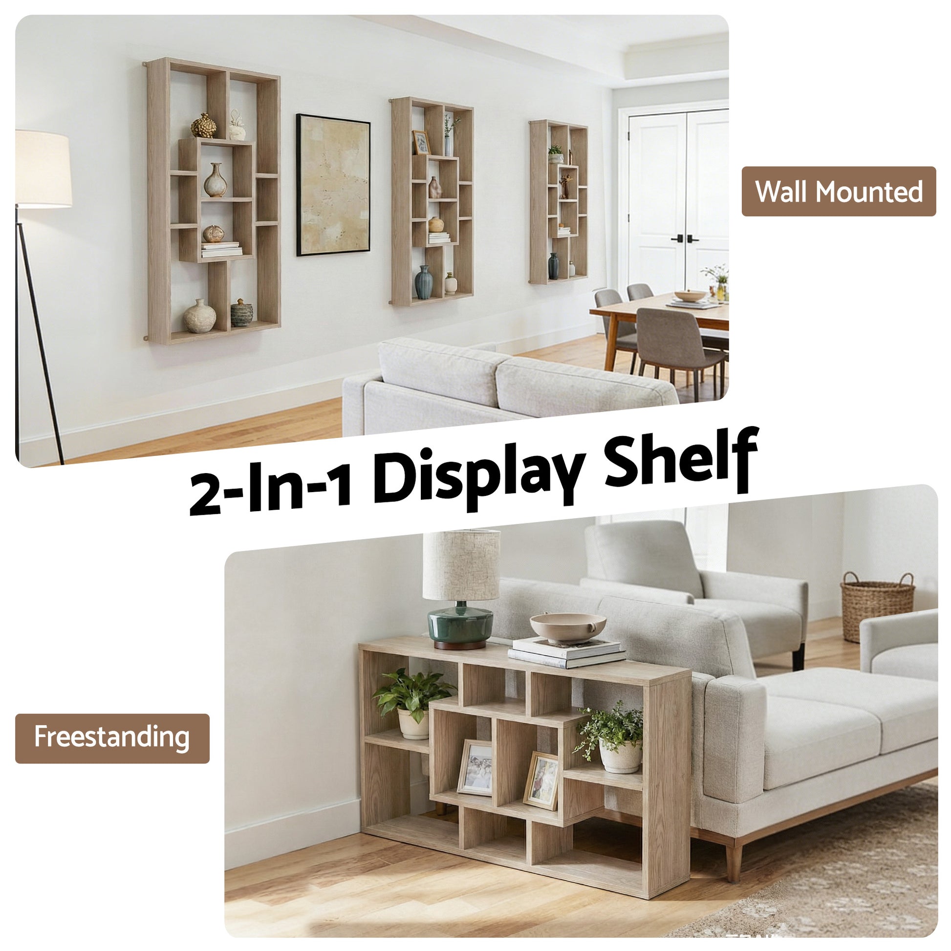 Artiss Floating Wall Shelves Bookshelf Wood - Image 6