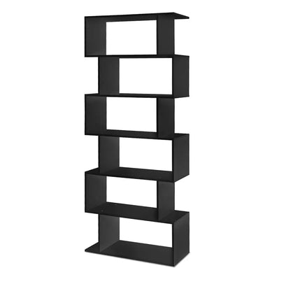 Artiss Bookshelf 6 Tiers - RIVA Black - Image 3