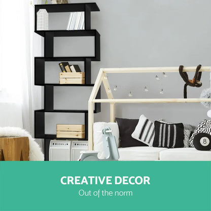 Artiss Bookshelf 6 Tiers - RIVA Black - Image 6