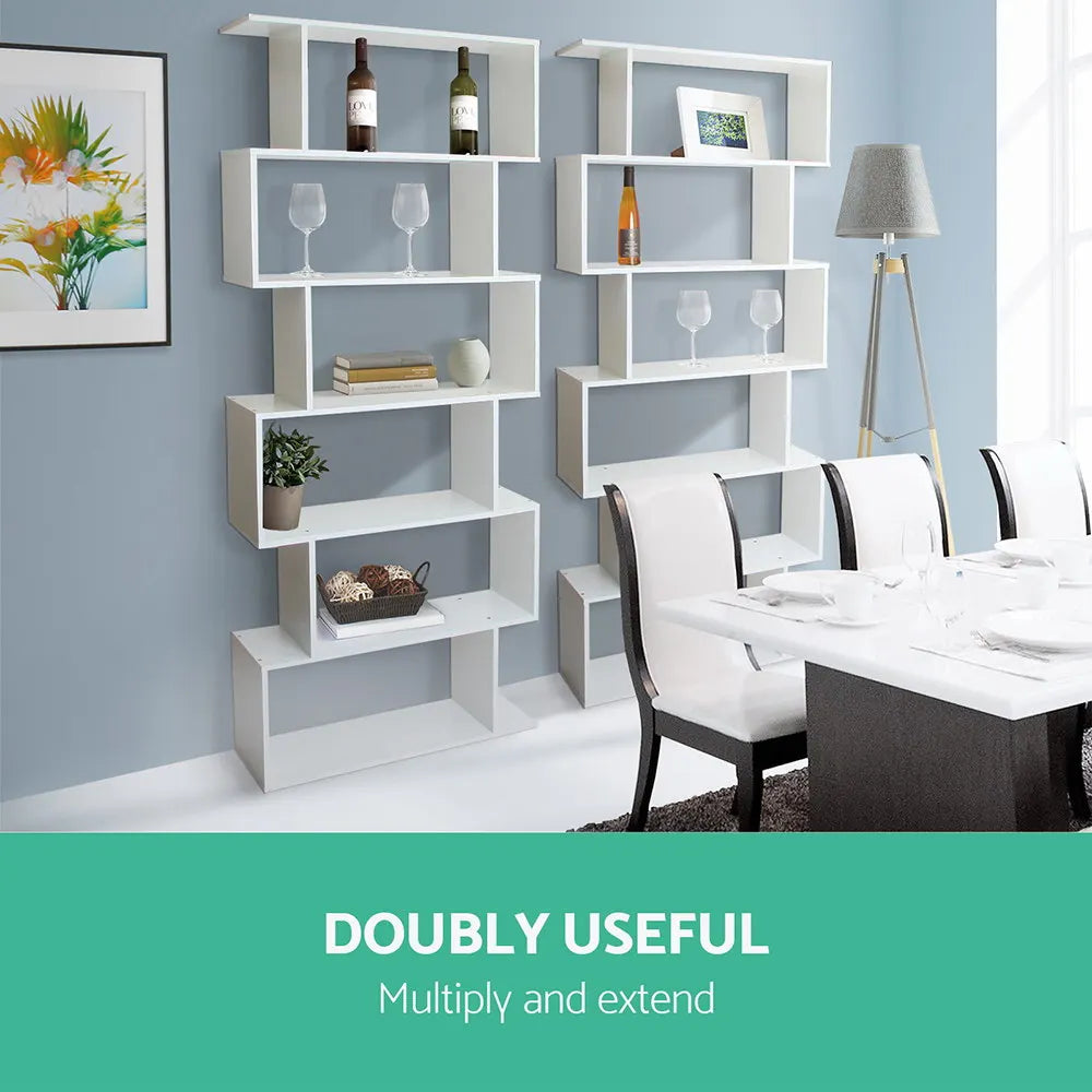 Artiss Bookshelf 6 Tiers - RIVA White - Image 7