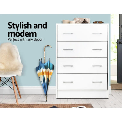 Artiss 4 Chest of Drawers - ANDES White - Image 5