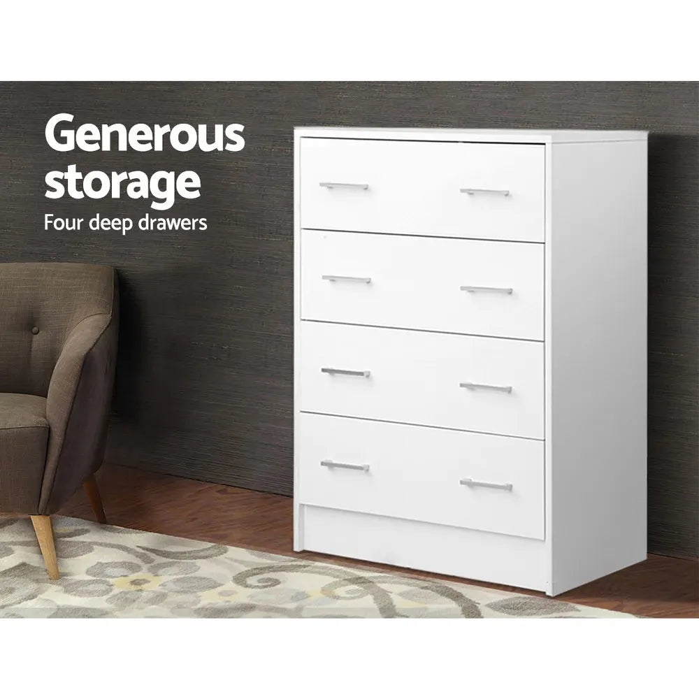 Artiss 4 Chest of Drawers - ANDES White - Image 6