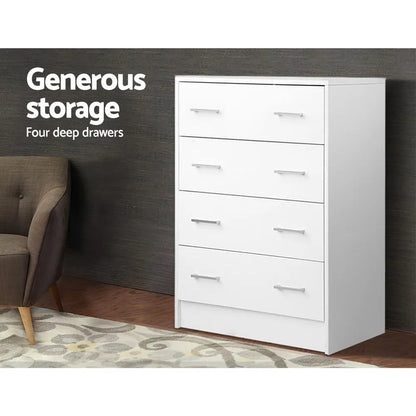 Artiss 4 Chest of Drawers - ANDES White - Image 6